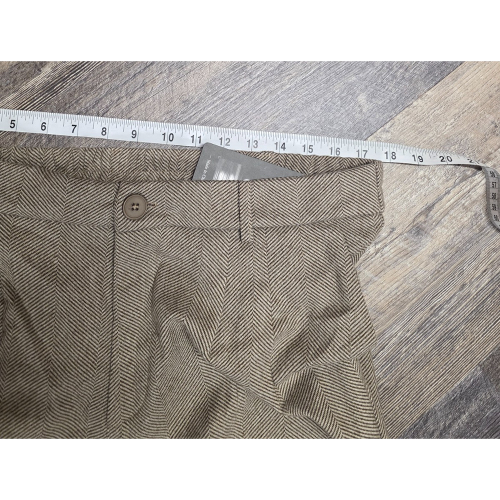 Kistore Womens Pants Size XL Beige Herringbone Wide Leg High Rise NWT - Picture 2 of 10